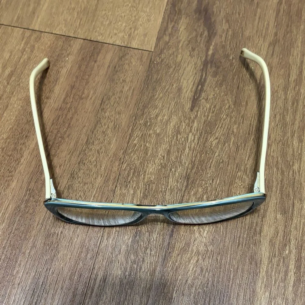 Vintage BREIL Eyeglass, Frames Only, Teal Blue & Cream Acetate 55-17-135